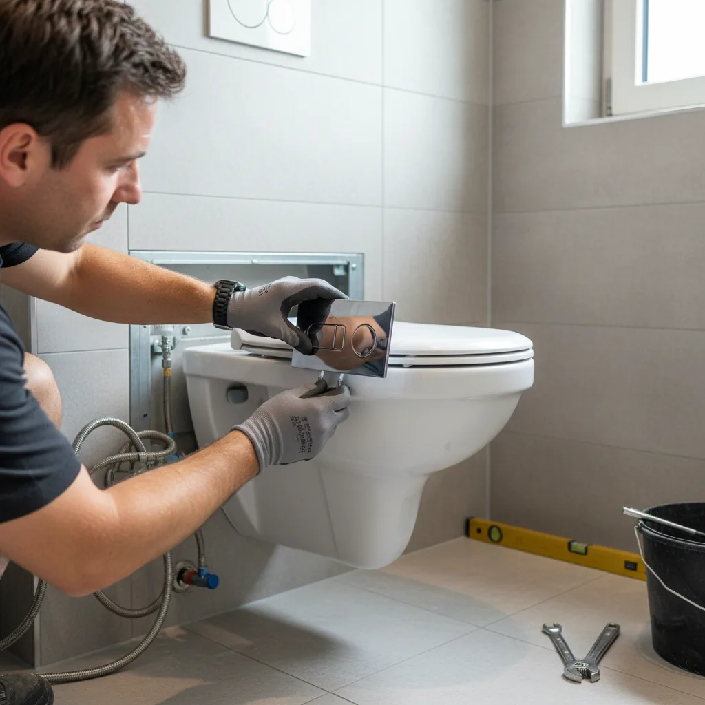 Installateur sanitaire à Lancy au travail